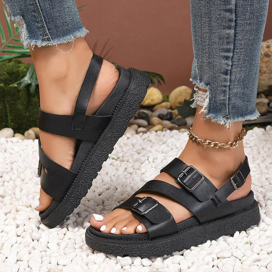 Heidi-Mode | Damen sandals with thick sole casual