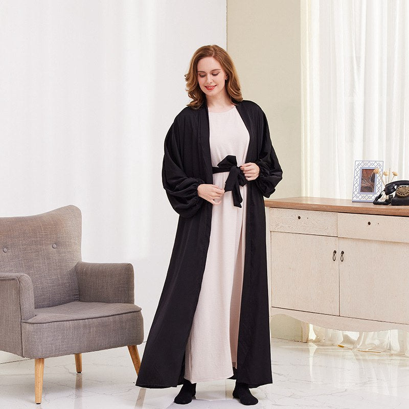 Heidi-Mode | Puffärmel Offene Abaya Kleid für Muslimische Frauen