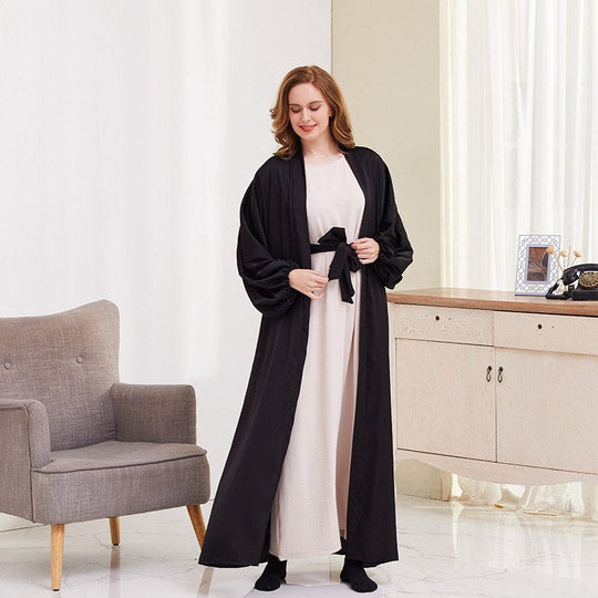 Heidi-Mode | Puffärmel Offene Abaya Kleid für Muslimische Frauen