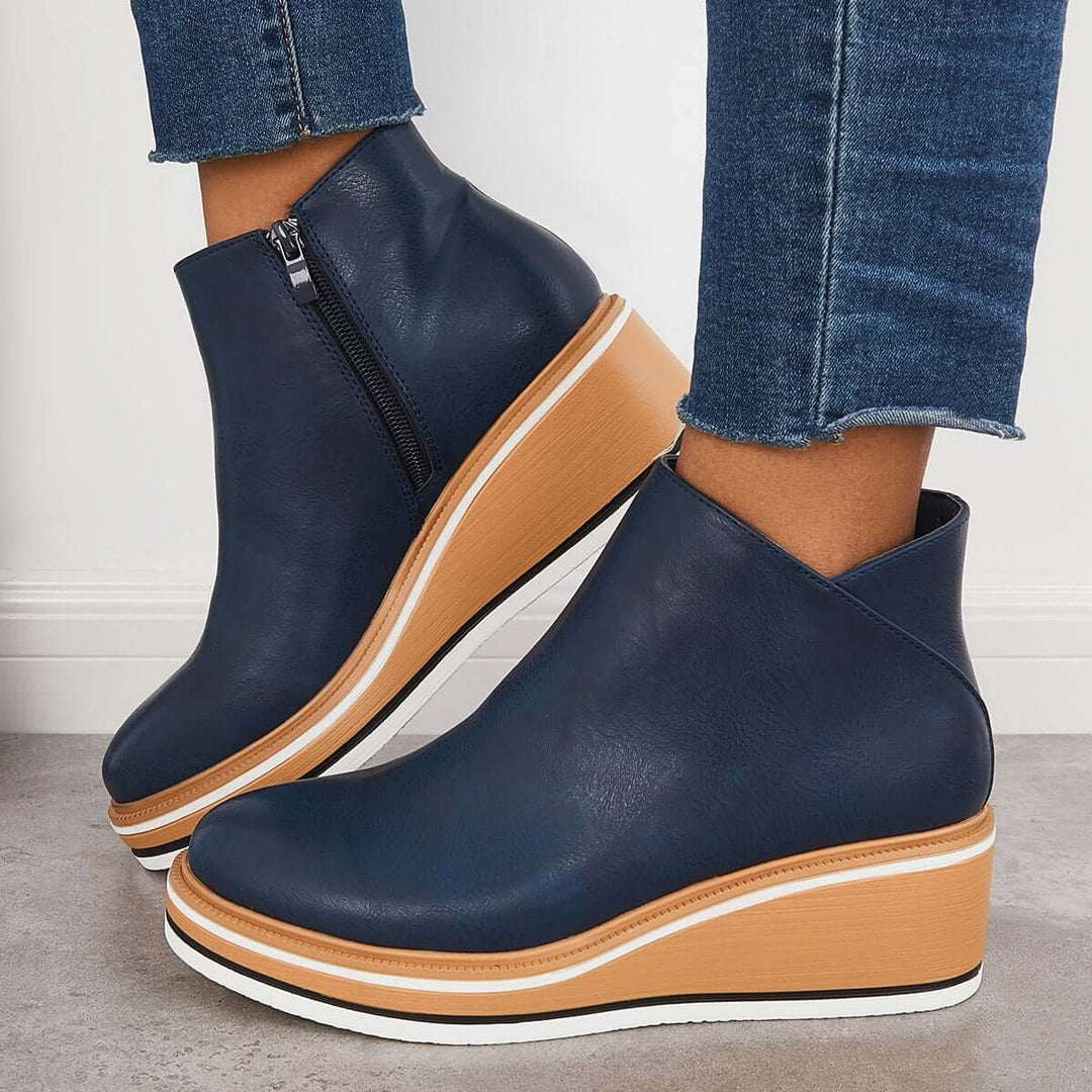 Heidi Ankle Boots mit Reißverschluss und Plateau