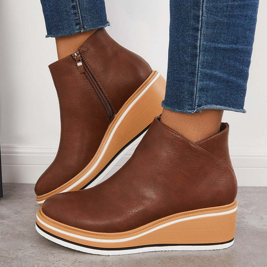 Heidi Ankle Boots mit Reißverschluss und Plateau