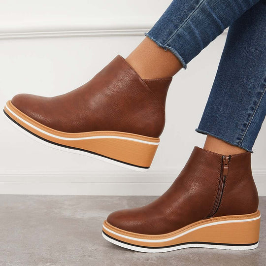 Heidi Ankle Boots mit Reißverschluss und Plateau