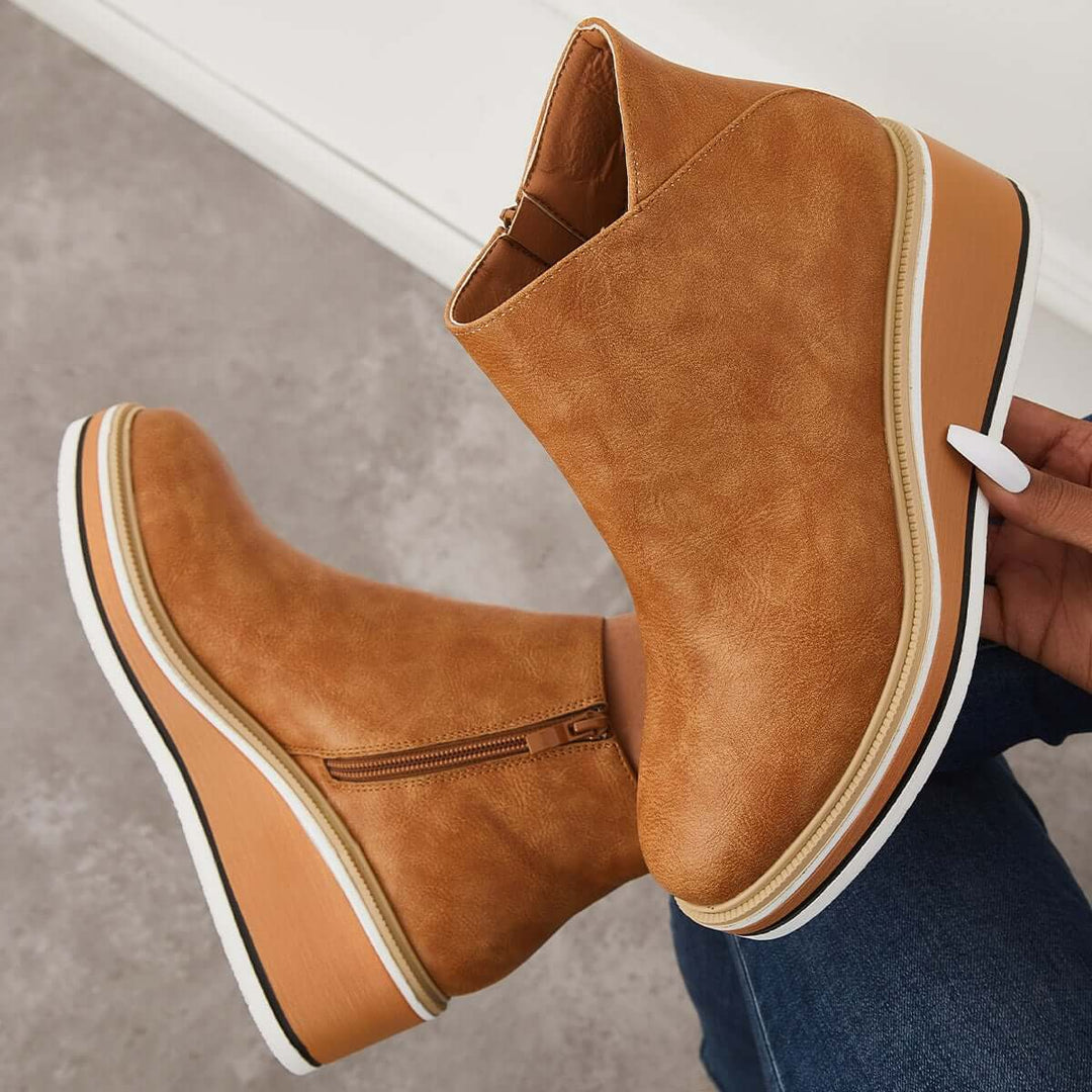 Heidi Ankle Boots mit Reißverschluss und Plateau