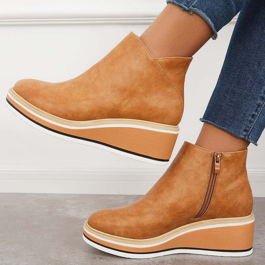 Heidi Ankle Boots mit Reißverschluss und Plateau