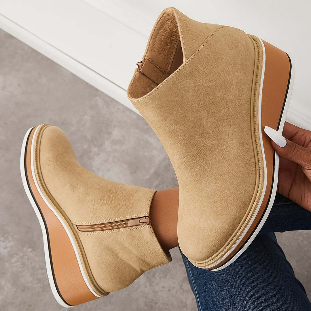 Heidi Ankle Boots mit Reißverschluss und Plateau