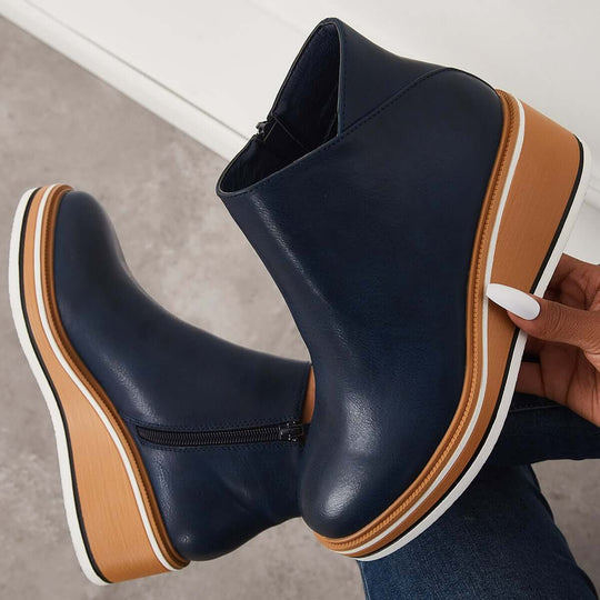 Heidi Ankle Boots mit Reißverschluss und Plateau