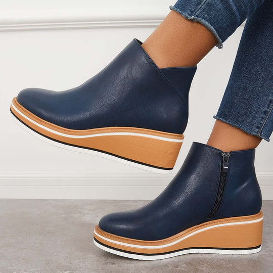 Heidi Ankle Boots mit Reißverschluss und Plateau