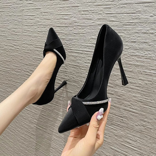 Heidi-Mode | Rhinestone Spitzzehen Elegante High Heels