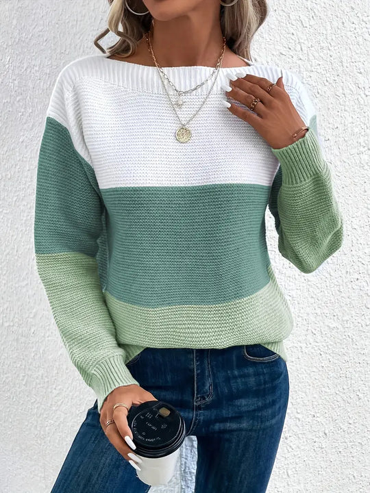 Heidi-Mode | Pull À Manches Longues Et Col Rond En Couleur