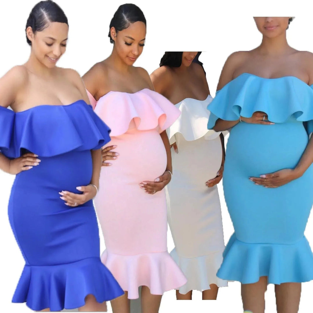Heidi-Mode | Maternity dress with elastic frills for pregnant women