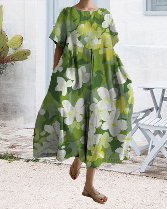 Heidi-Mode | Lockeres, Kurzärmliges, Bedrucktes Kleid