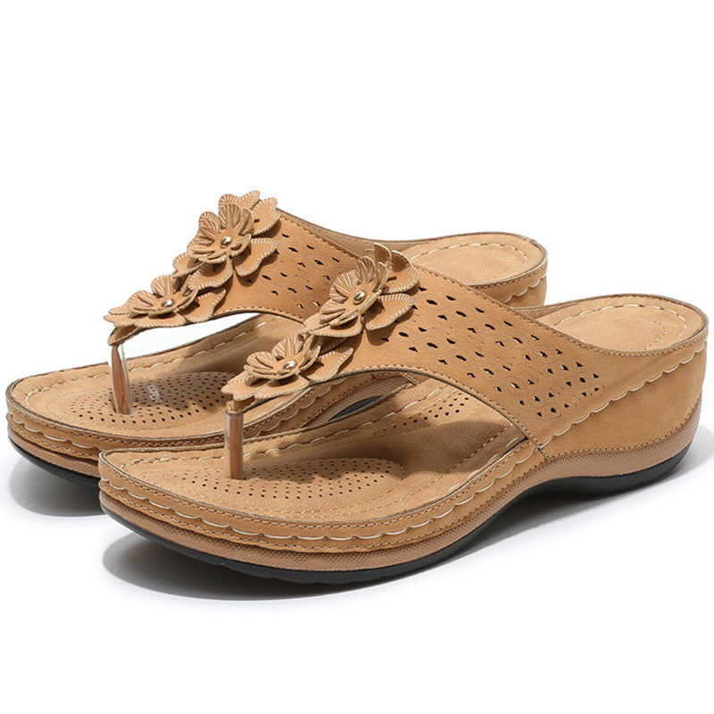 Heidi-Mode | Atmungsaktive Freizeitschuhe mit Rundem Zeh und Fischgrätmuster Blume