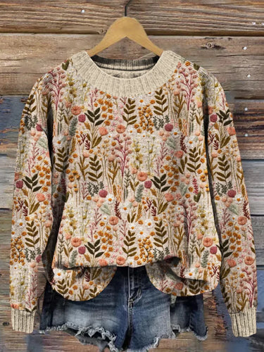 Pullover mit bestickten Blumen