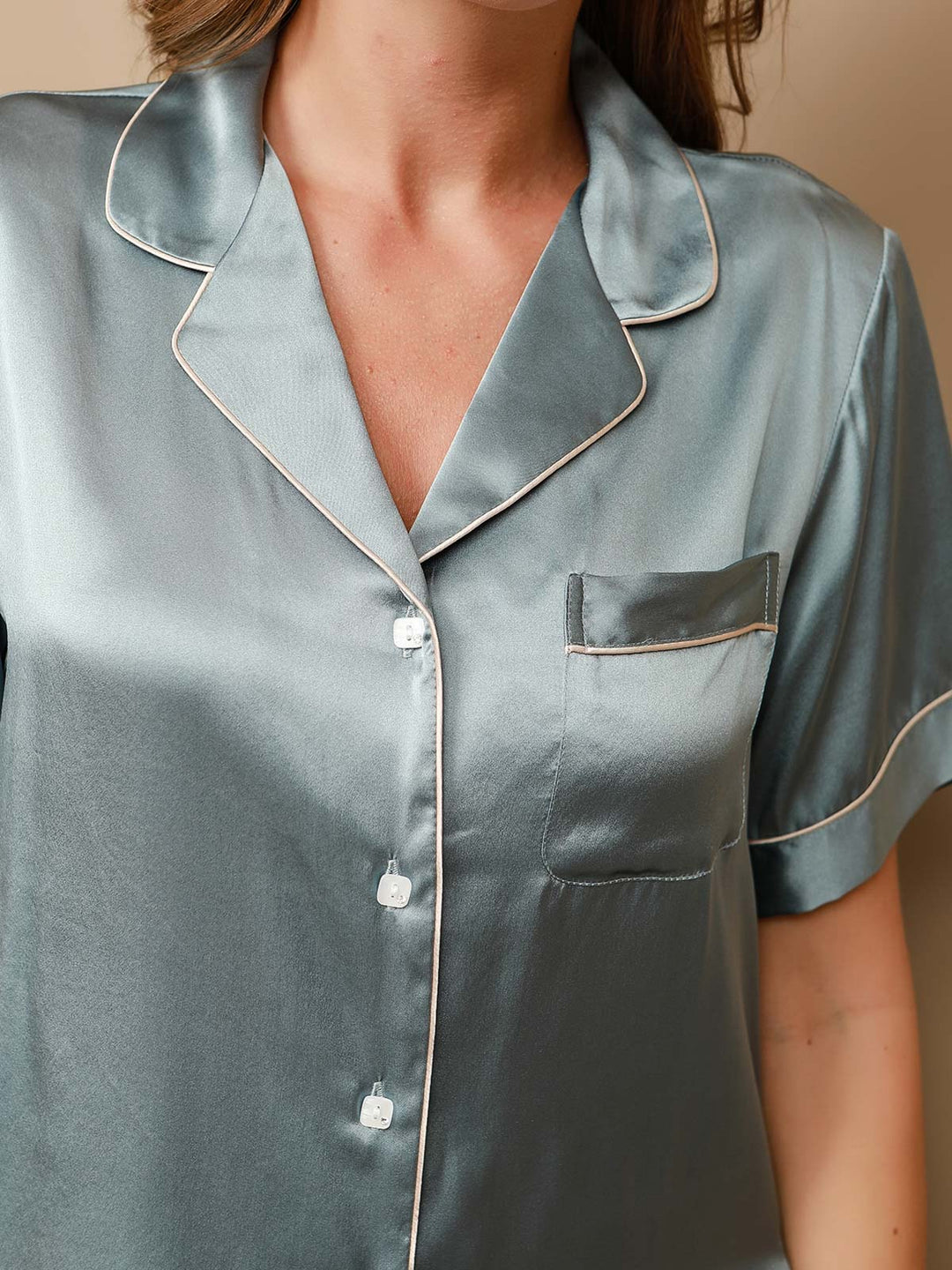 Heidi-Mode | Kurzes Pyjamaset 100% Seide