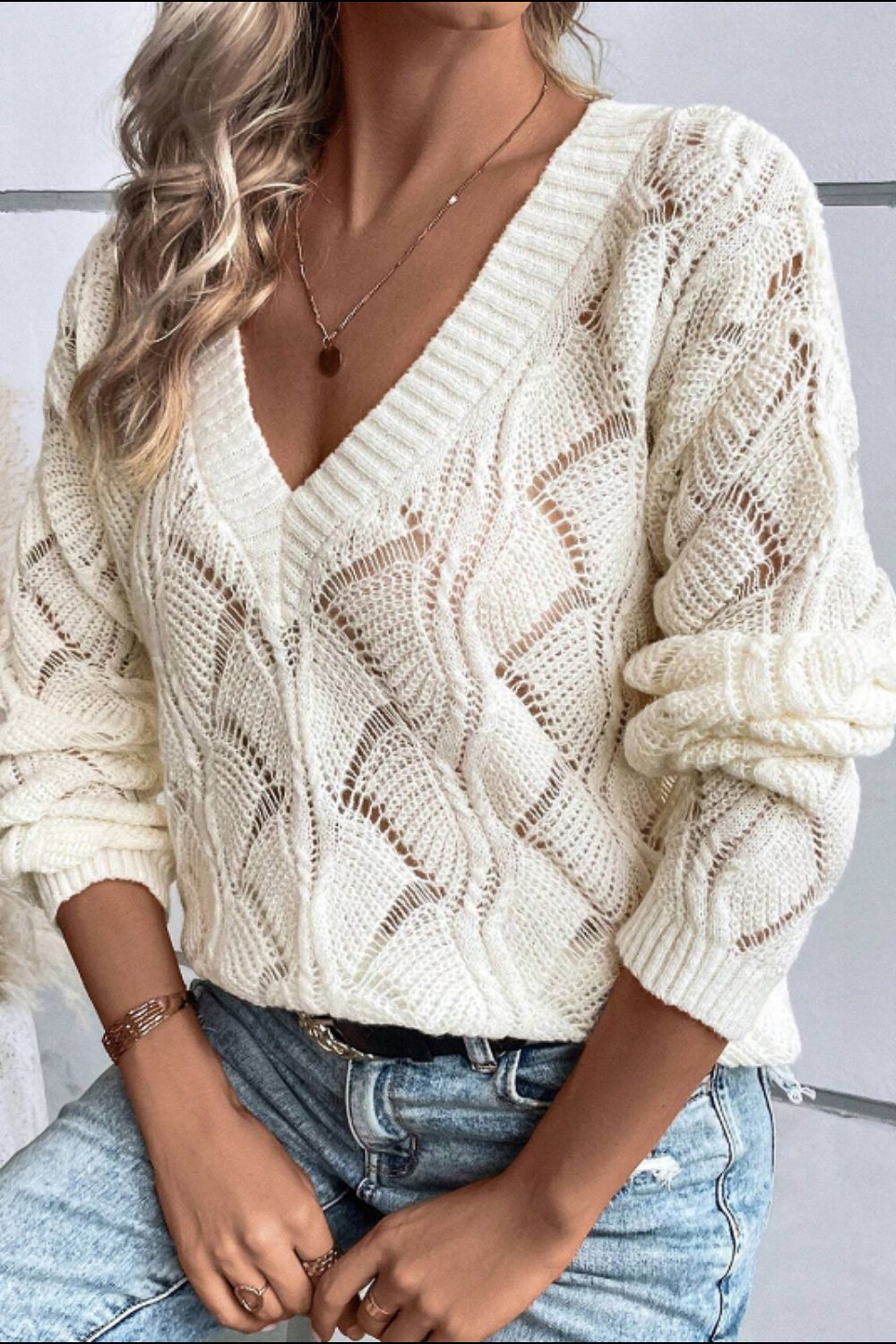 Heidi-Mode | Offene Sommer Strickjacke Damen mit Langen Ärmeln