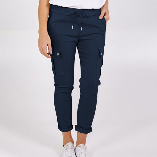 Heidi-Mode | Damen Cargo-Hosen mit Taschen und Kordelzug