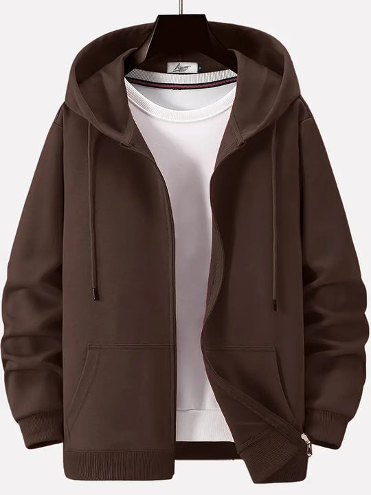 Heidi-Mode - Lässiger Herbst Full Zip Hoodie mit Kordelzug für Männer