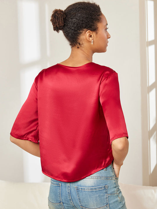 Heidi-Mode | 100% Seide Lässiges Damen T-Shirt