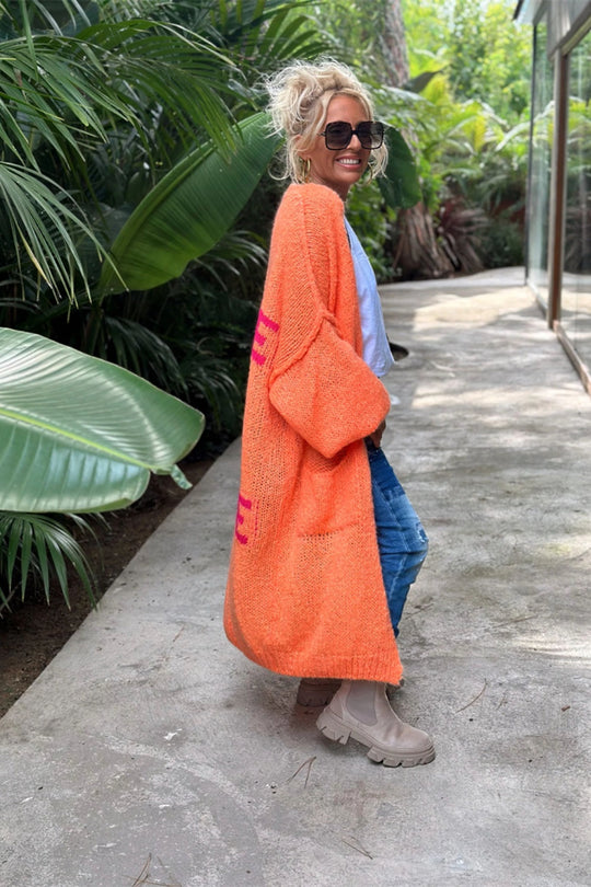Heidi-Mode | Buchstaben Fall Schulter Lange Ärmel Cardigan