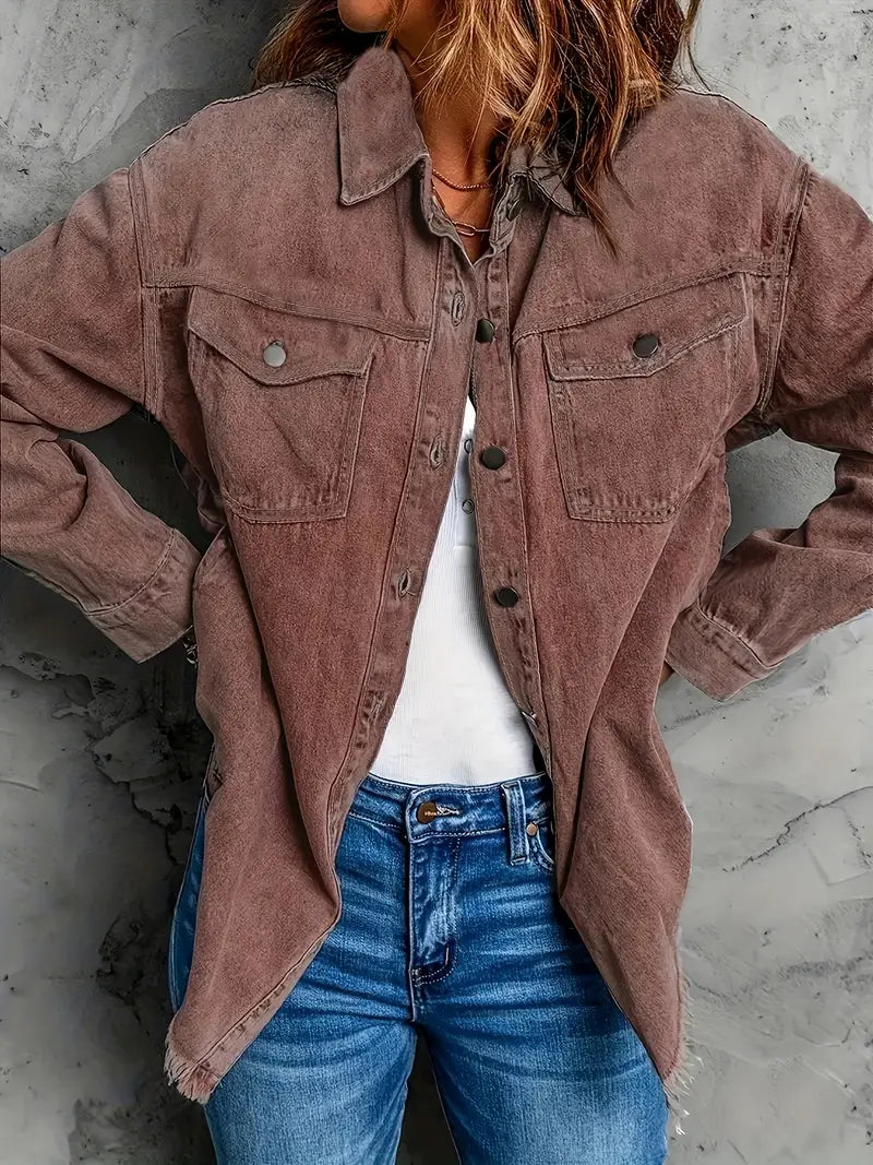 Heidi-Mode | Braune Jacke aus Baumwoll-Denim