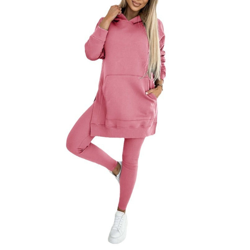 Heidi-Mode | Sportlich Lässiger Kapuzenpullover Dicke Unterhosen Leggings Set