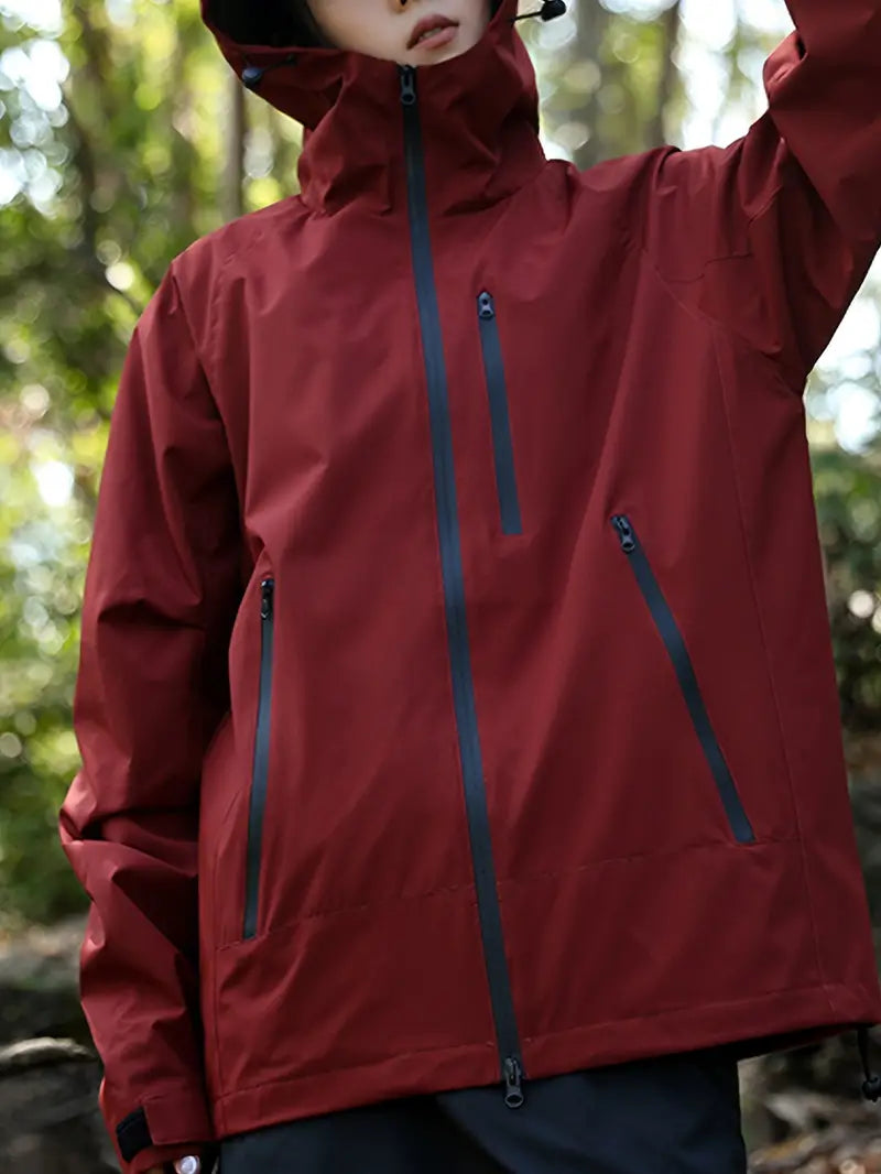 Heidi-Mode - Wasser- und winddichte Damenregenjacke mit Kapuze und Taschen