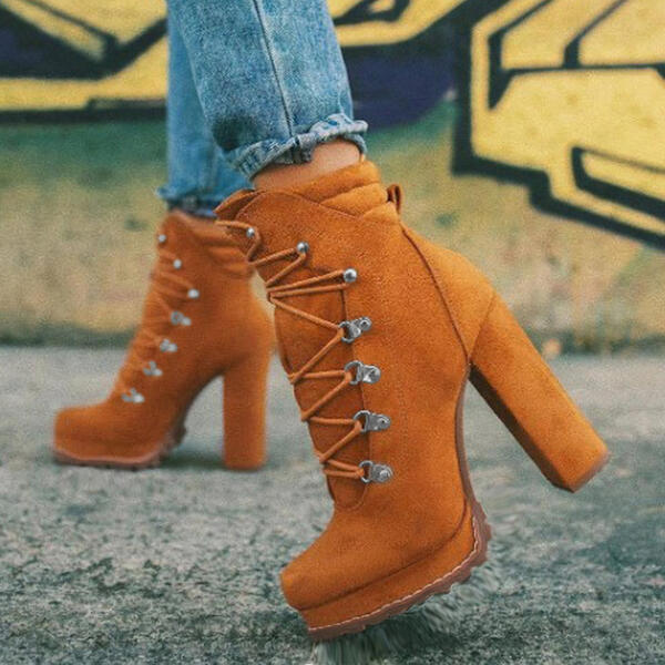 Lisa |  Runde Zehe Spitze High Heels Stiefel