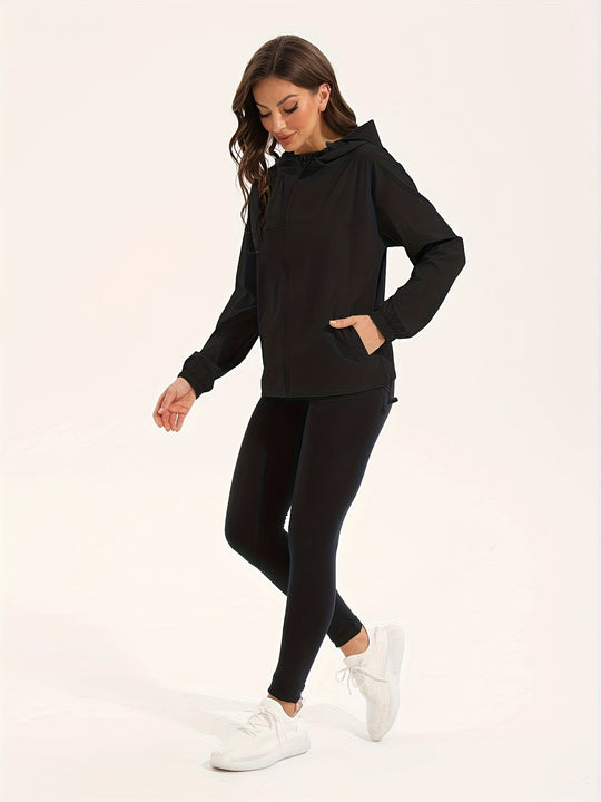 Heidi-Mode | Leichtes Wasserabweisendes Sportjacke mit Kapuze