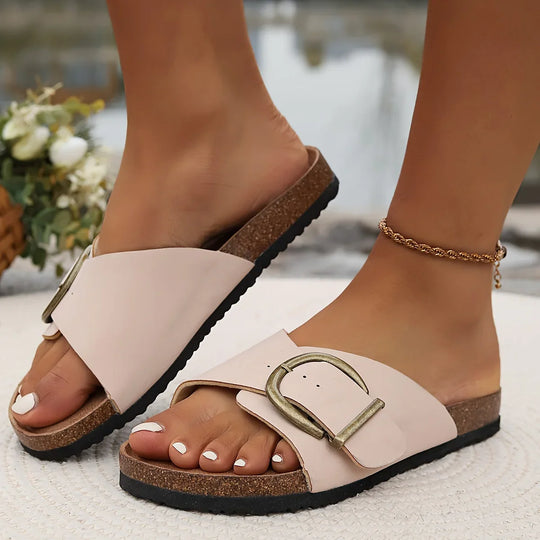 Heidi-Mode | Schnallenriemen Sandalen Kork Mule