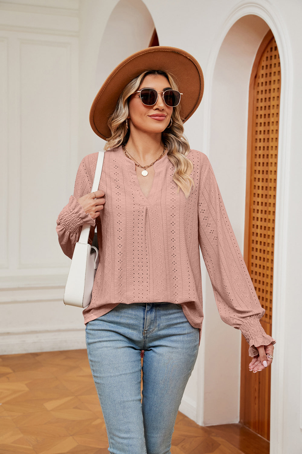 Heidi-Mode | Notchkragen Volant Ärmel Bluse