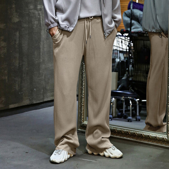 Heidi Mode | Dropping Gestreifte Hose mit hoher Taille und weitem Bein