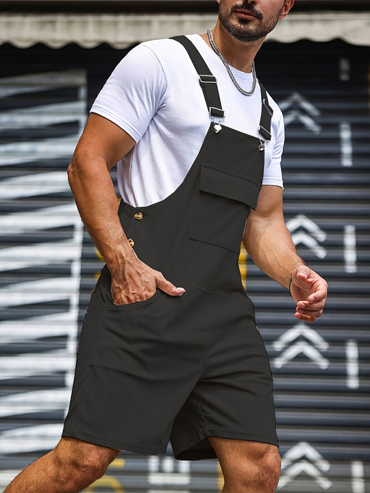 Heidi-Mode | Atmungsaktiver und Schnelltrocknender Freizeit Herrenoverall mit Taschen und Verstellbaren Streifen