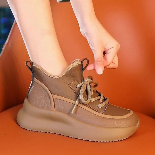 Heidi-Mode | Damen Bequeme Plattform Kurze Stiefel