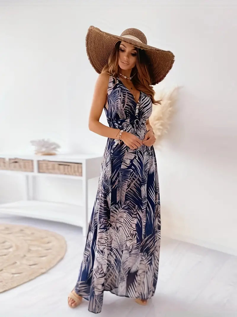 Heidi-Mode | Casual Boho Maxi-Kleid Mit Kordelzug
