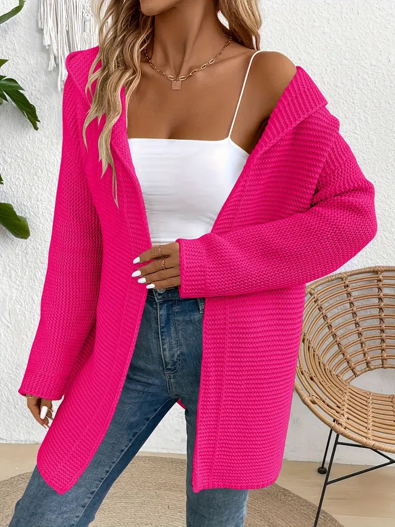 Gemütliche Eleganz Strickjacke mit Kapuze