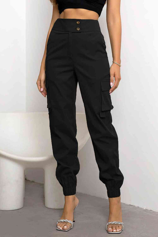 Heidi-Mode | Legere Hochgeschnittene Cargo Jogger Hosen