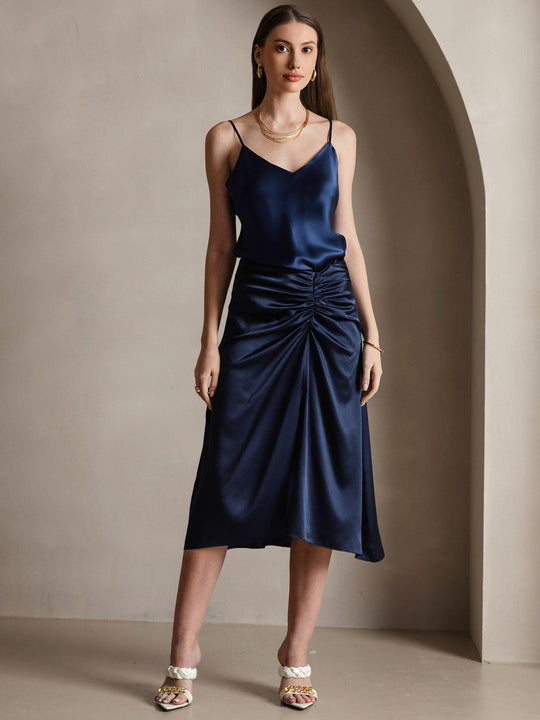 Heidi-Mode | V-Ausschnitt Reine Seide Spaghettiträger Camisole Top