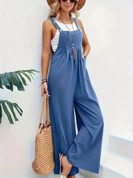 Heidi-Mode Lässiger Knopf-Overall Jumpsuit