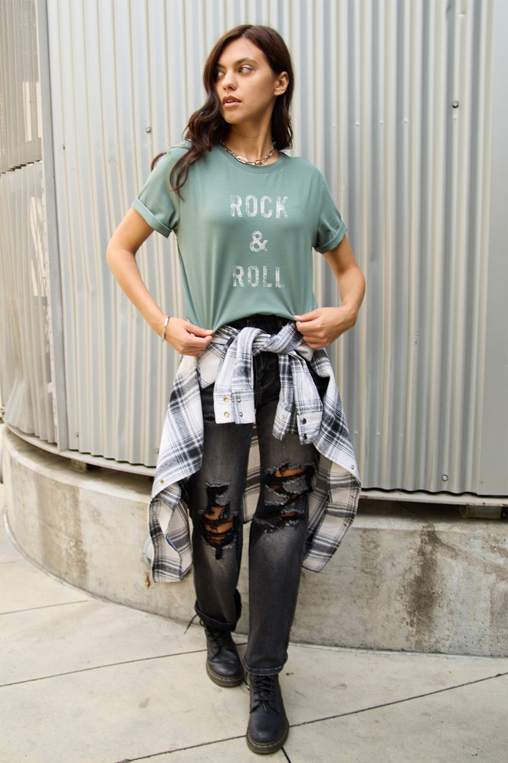 Heidi-Mode | Simply Love Full Size Rock & Roll Kurzarm T-Shirt
