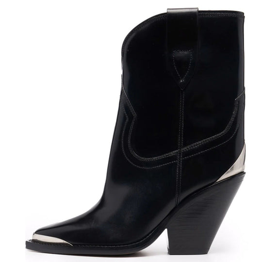 Heidi-Mode | Hohe Absätze Spitzzehen Schlichte Stiefel Übergröße Damen Reitstiefel