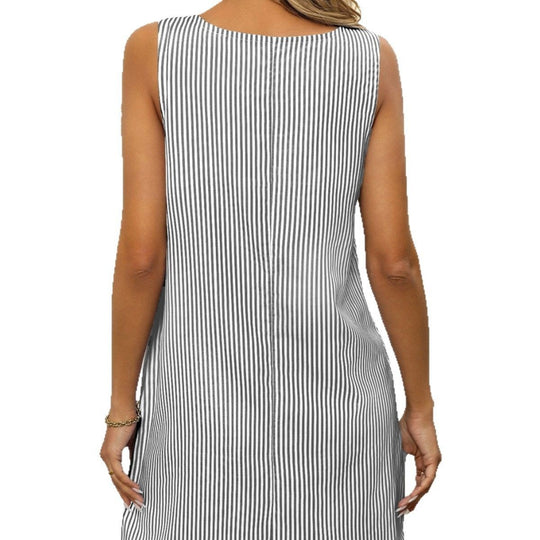 Heidi Mode | Gestreiftes Kleid mit Knopfleiste