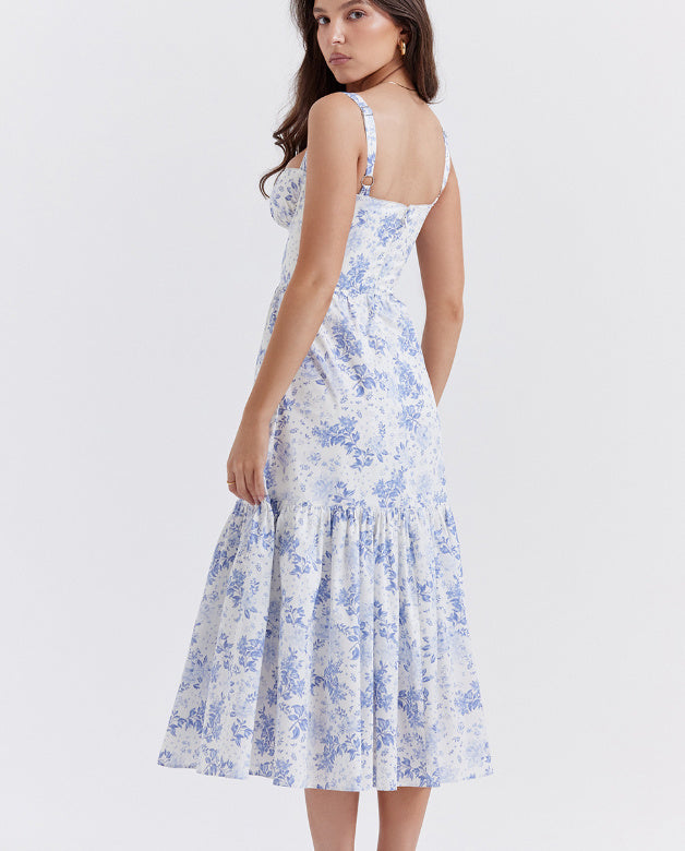 Heidi-Mode | Und Sommer Hübsches Pastoral Stil Sling Blumenkleid Eine Swing Torte Kleid