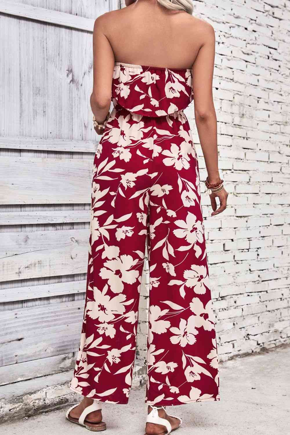 Heidi-Mode | Floral Strapless Weit Bein Overall