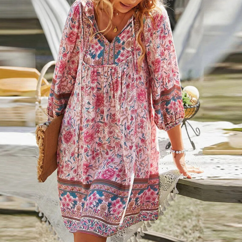 Heidi-Mode | Bohemian Maxikleid mit Bauchabdeckung