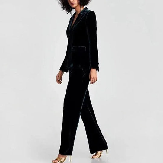 Heidi-Mode | 1-Knopf Samt Blazer Damen - Anzugjacke