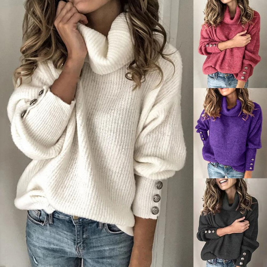 Oversize-Pullover mit Rollkragen