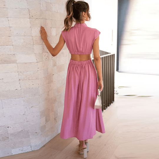 Heidi-Mode | Stilvolle Ausschnitt Plissee Kleid