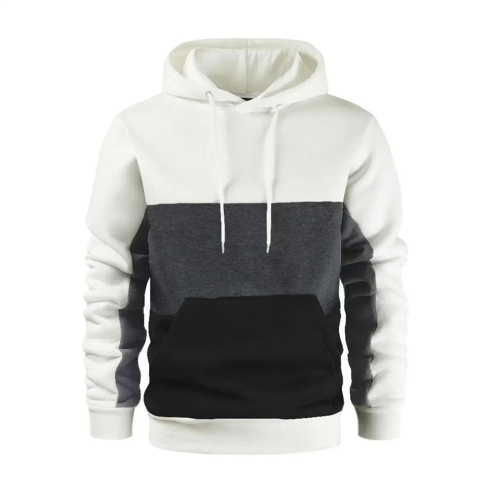 Heidi-Mode - Herren Freizeit Fleece Patchwork Hoodie