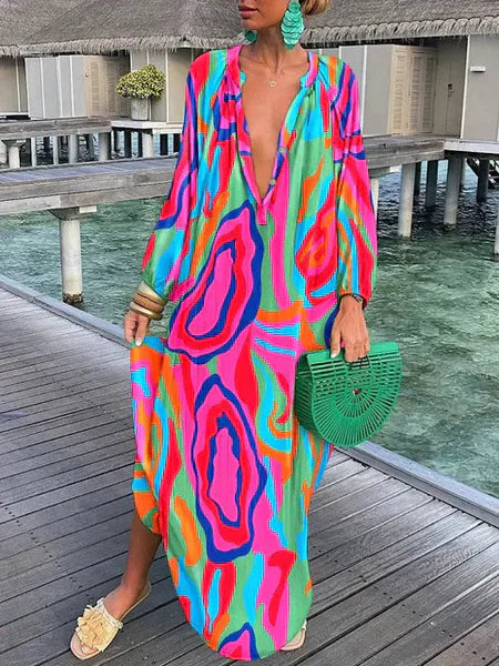 Heidi-Mode | Damen Tiefer V-Ausschnitt Dress