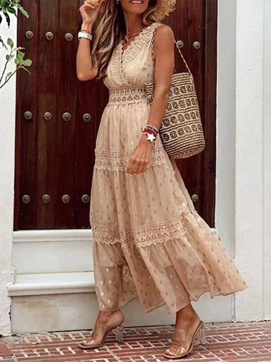 lange Kleid mit Spitze - Percey